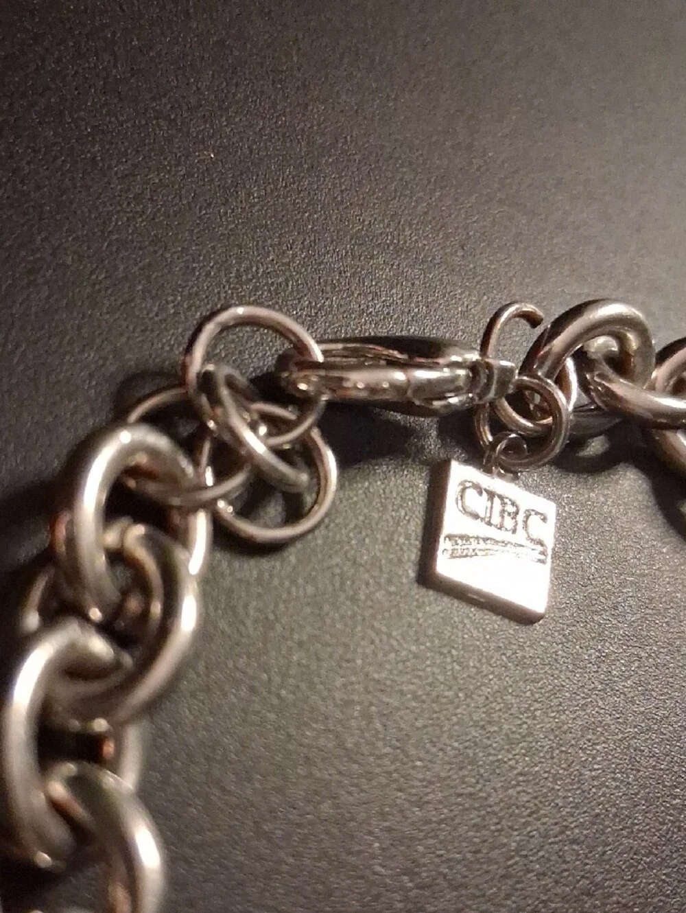 Silver Chain Link Women's Bracelet - CBC Charm Sz. 7 To 9 Adjustable
